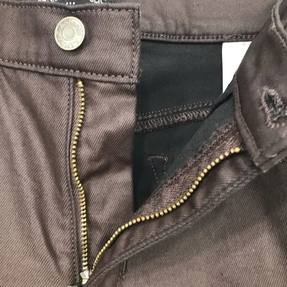 Banana Republic Factory Brown Barn Red Waxed Denim Skinny Fit Jeans